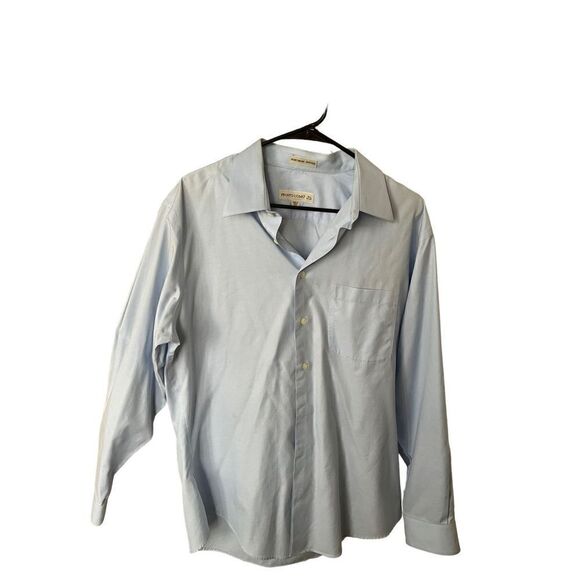 Pronto Uomo Button Down Shirt Size 34/35 100 % Cotton pale blue - Picture 1 of 2